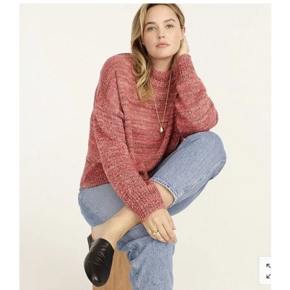 J CREW Space-dyed wool mock neck sweater
